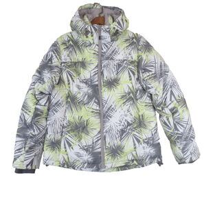 Cabelas Puffer Jacket Womens Small White Gray Green 650 Goose Down‎ Winter Coat